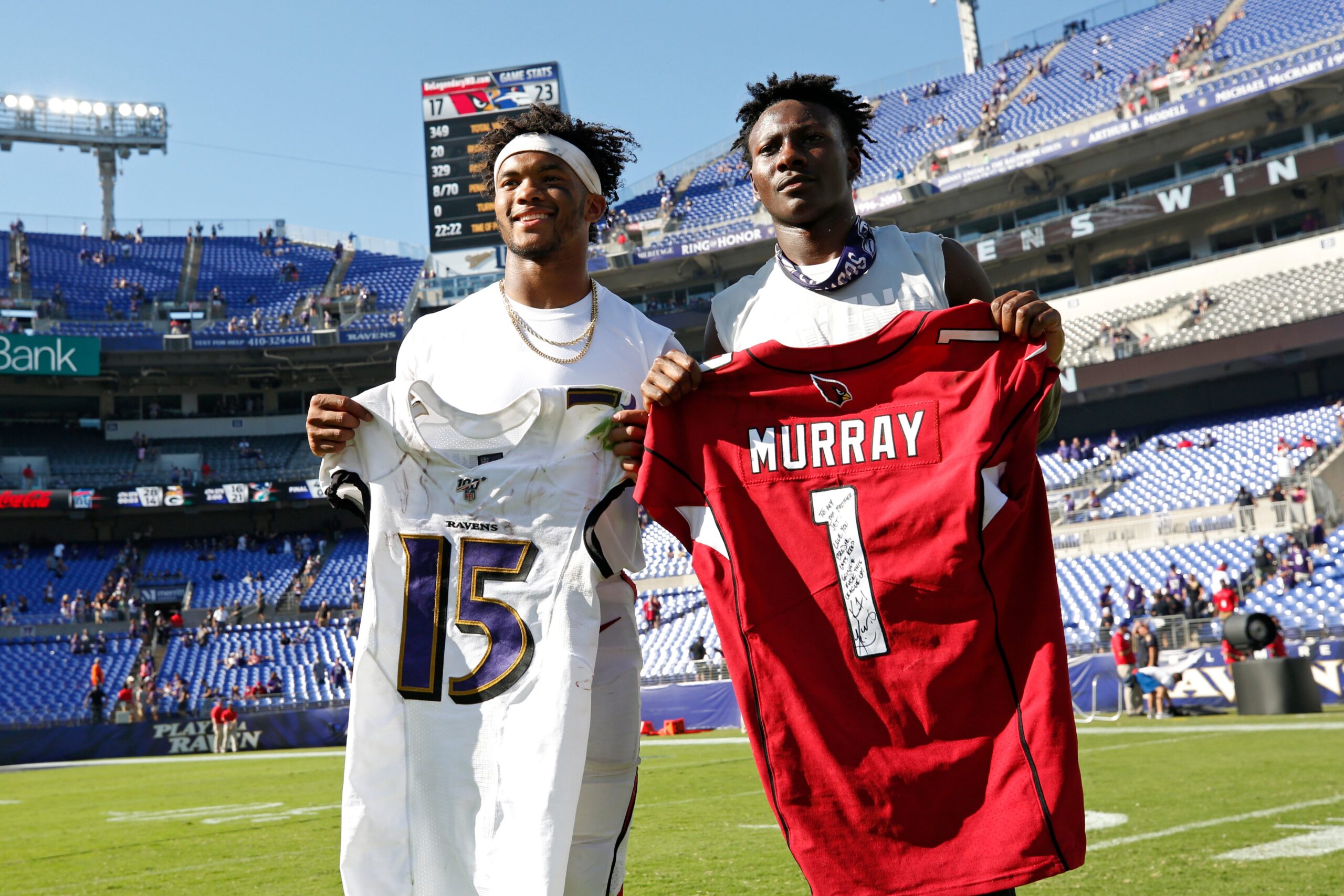 Baltimore Ravens trade WR Marquise Brown and 100th pick for the 23rd overall pick from the Arizona Cardinals