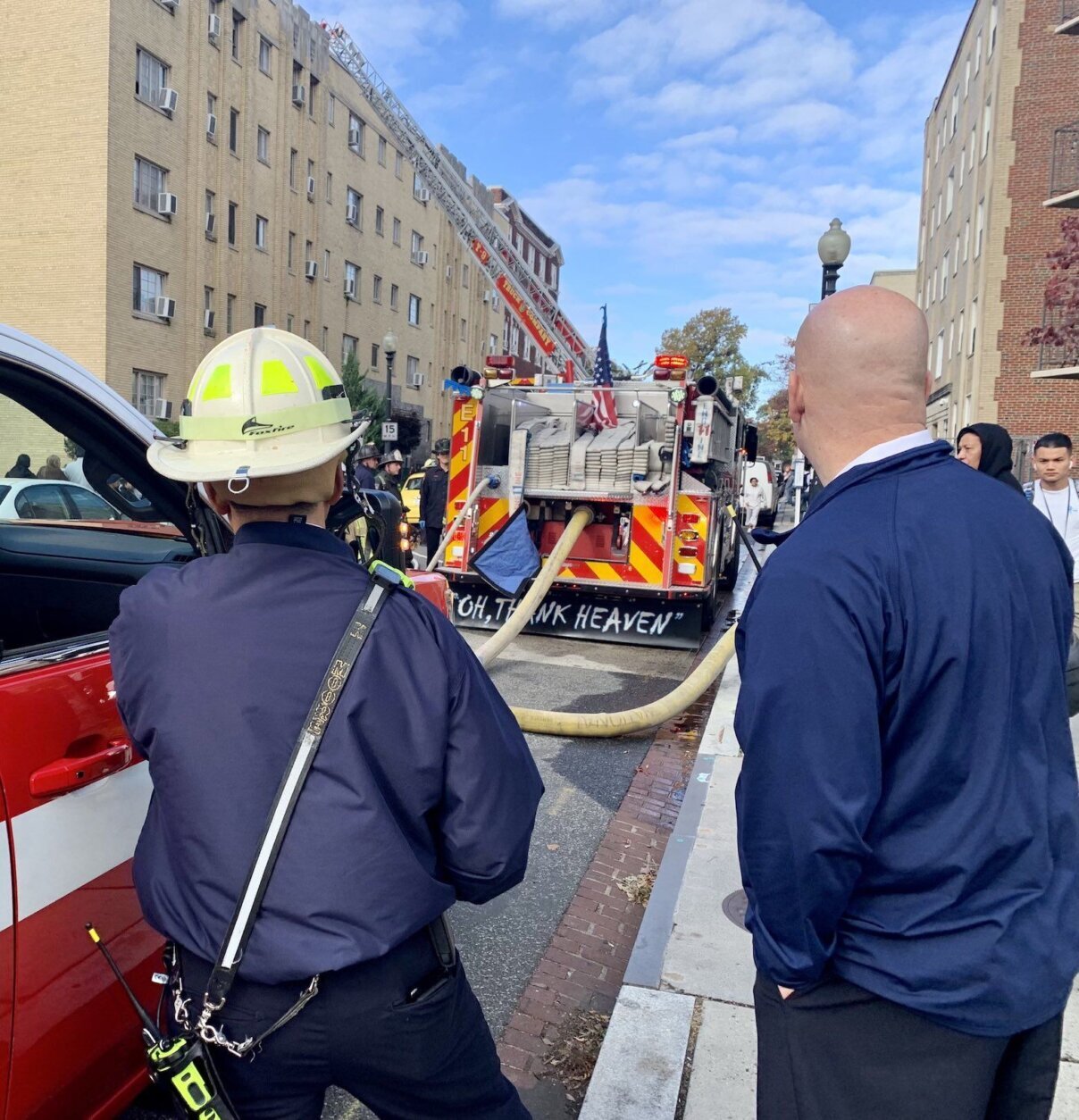 Fire breaks out on the fourth floor of a DC residential complex, critically injuring one person