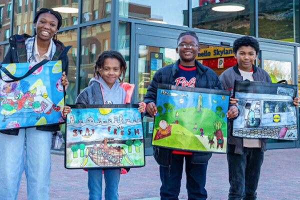 Lidl puts artwork by DC students on shopping bags to raise money