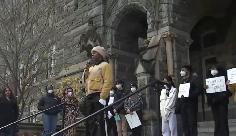 Students at Georgetown stage a sit-in after a student reports racism on campus