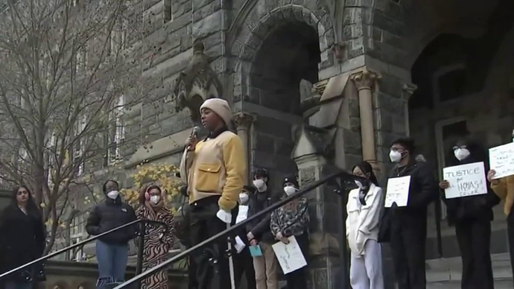 Students at Georgetown stage a sit-in after a student reports racism on campus