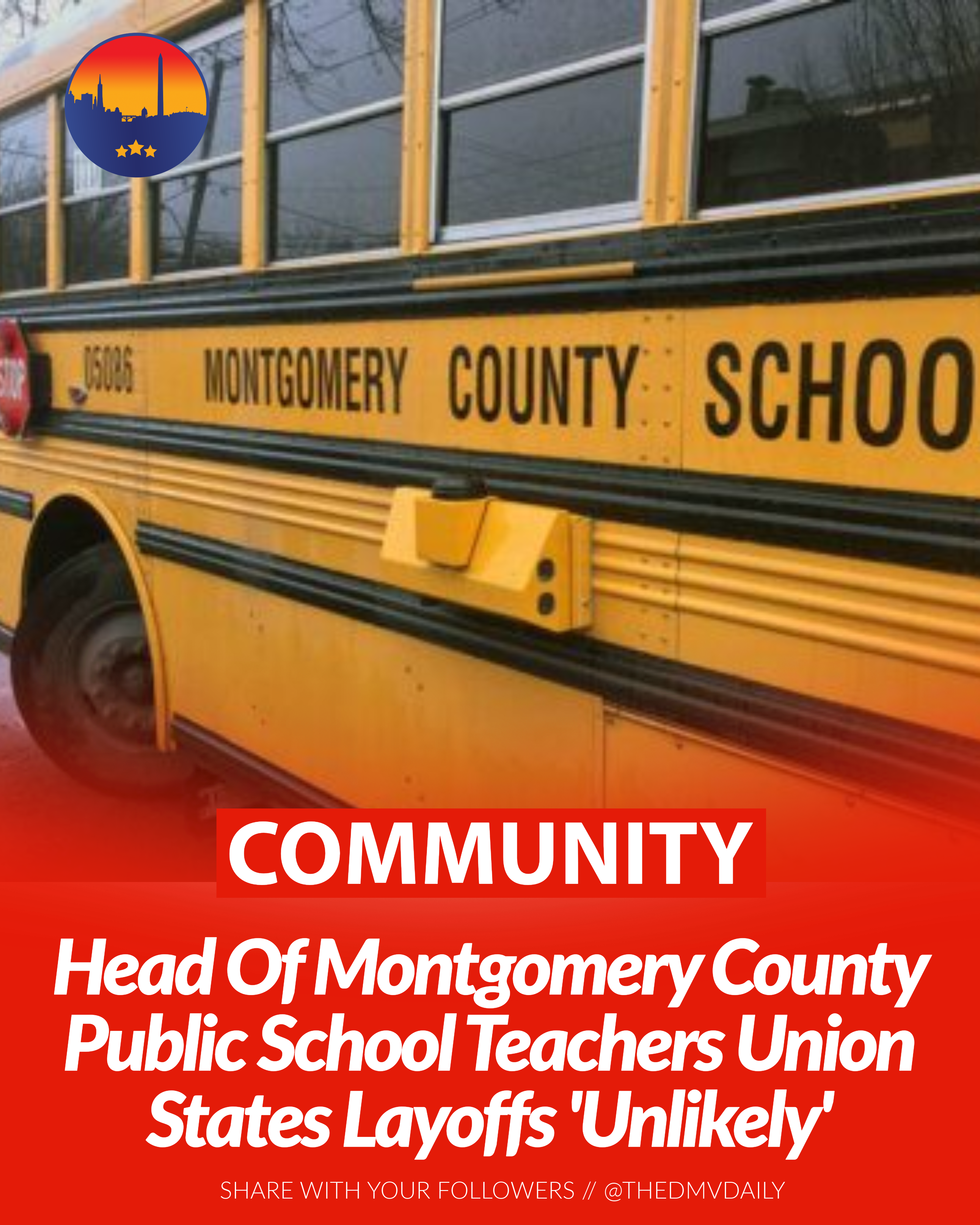 Head Of Montgomery County Public School Teachers Union States Layoffs ‘Unlikely’